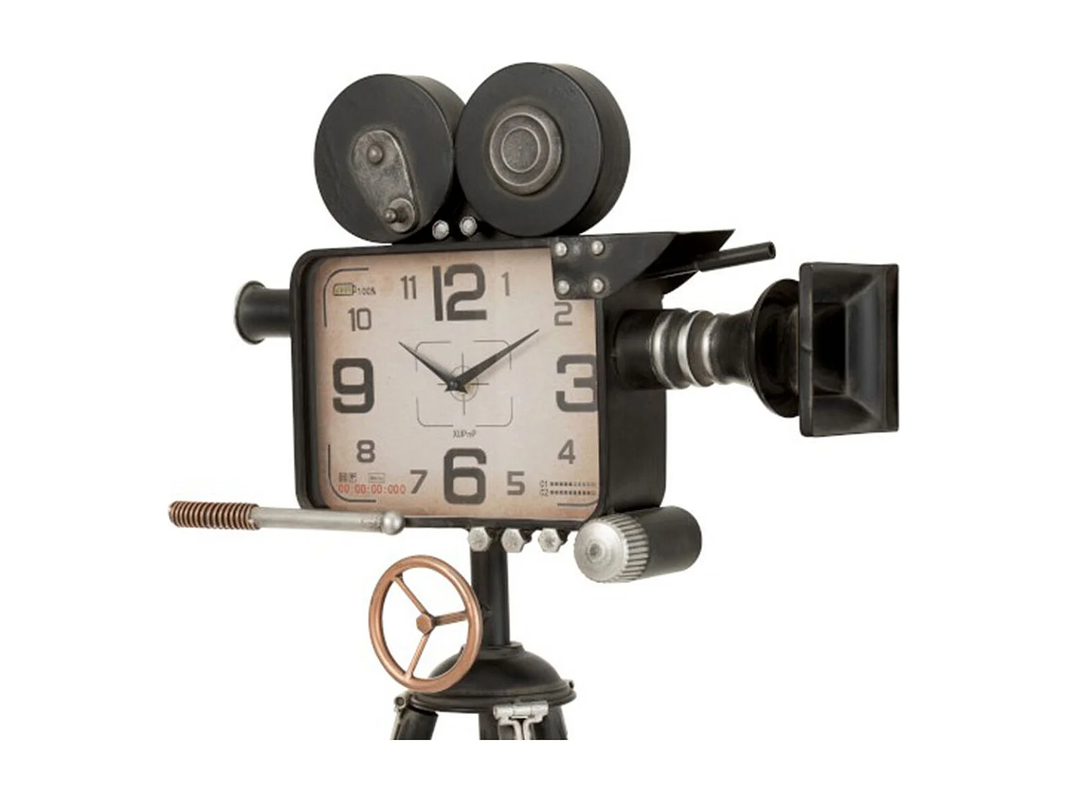 Horloge Design sur Pied "Camera" 153cm Noir