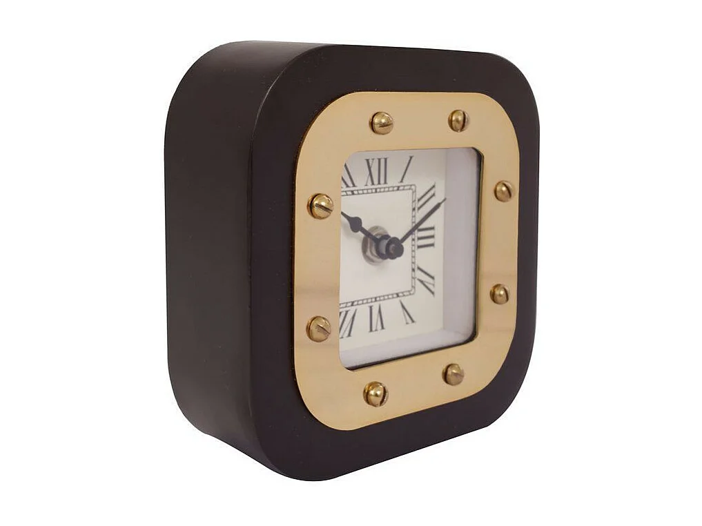 Horloge à Poser "Vouman" 14cm Or & Noir