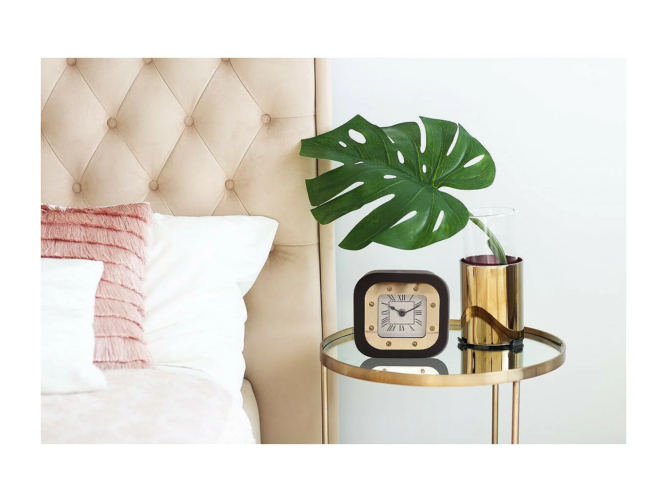 Horloge à Poser "Vouman" 14cm Or & Noir