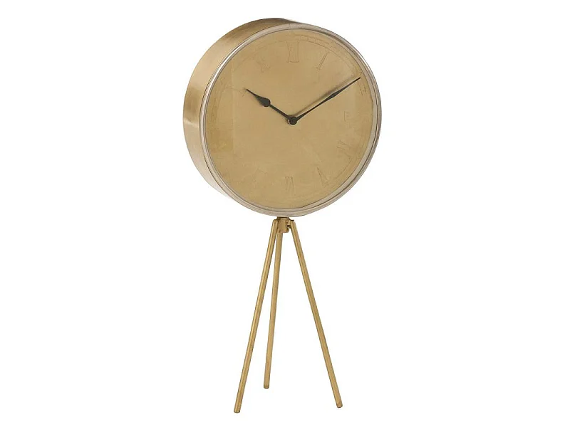 Horloge à Poser Design "Trépied" 62cm Or