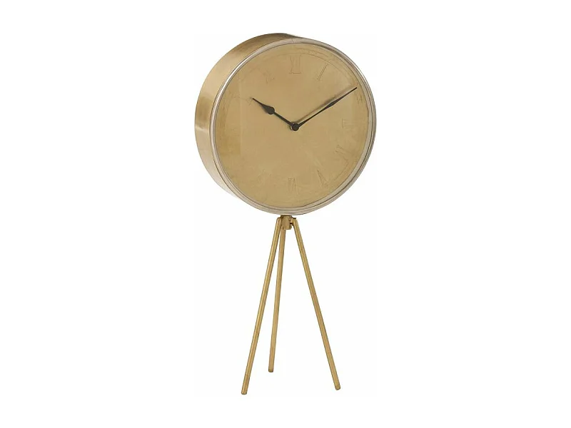 Horloge à Poser Design "Trépied" 38cm Or