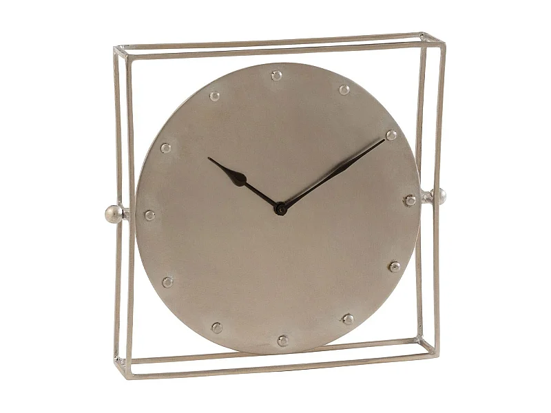 Horloge à Poser Orientable "Rétro" 33cm Argent