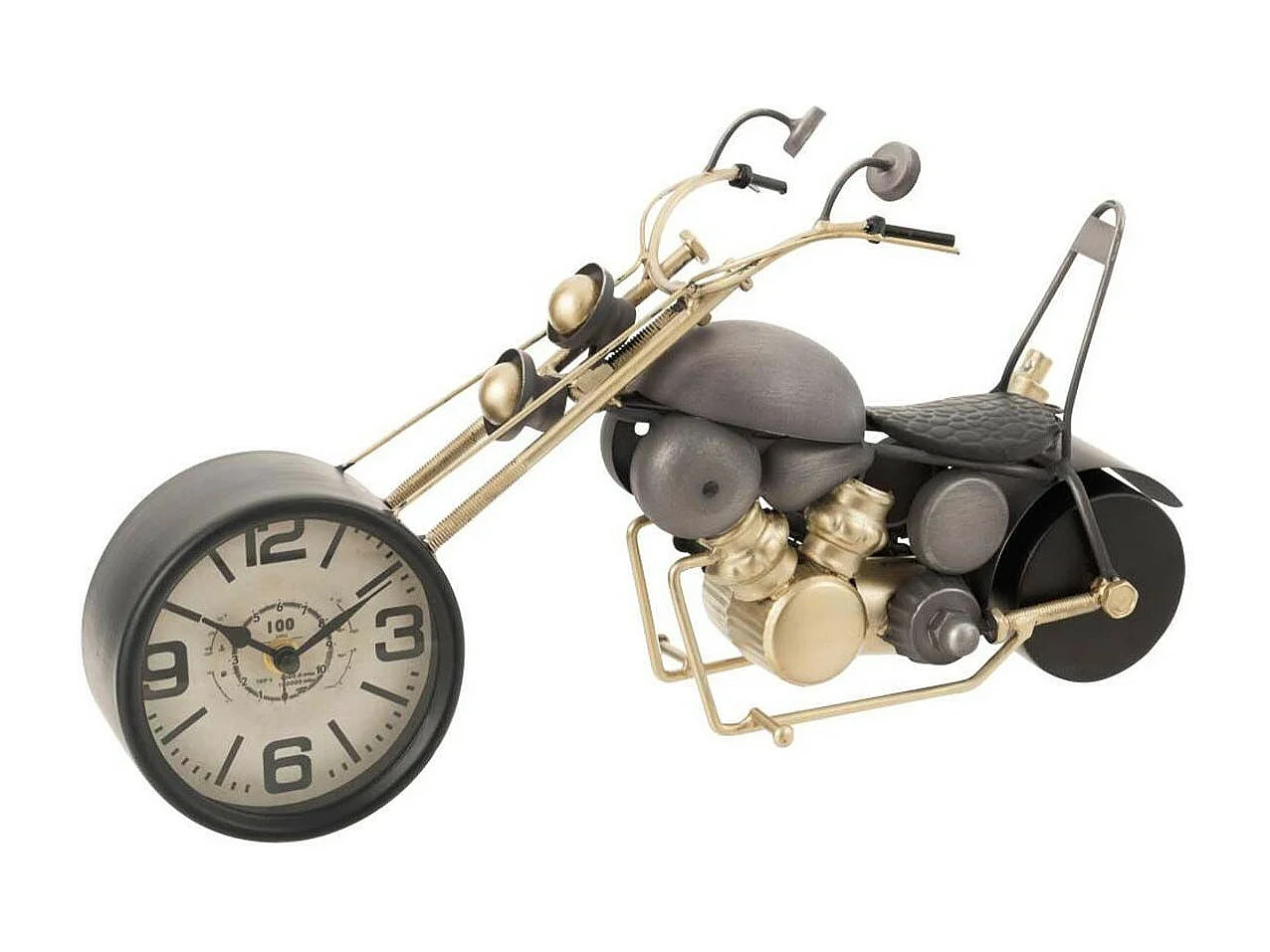 Horloge à Poser Design "Moto" 44cm Gris