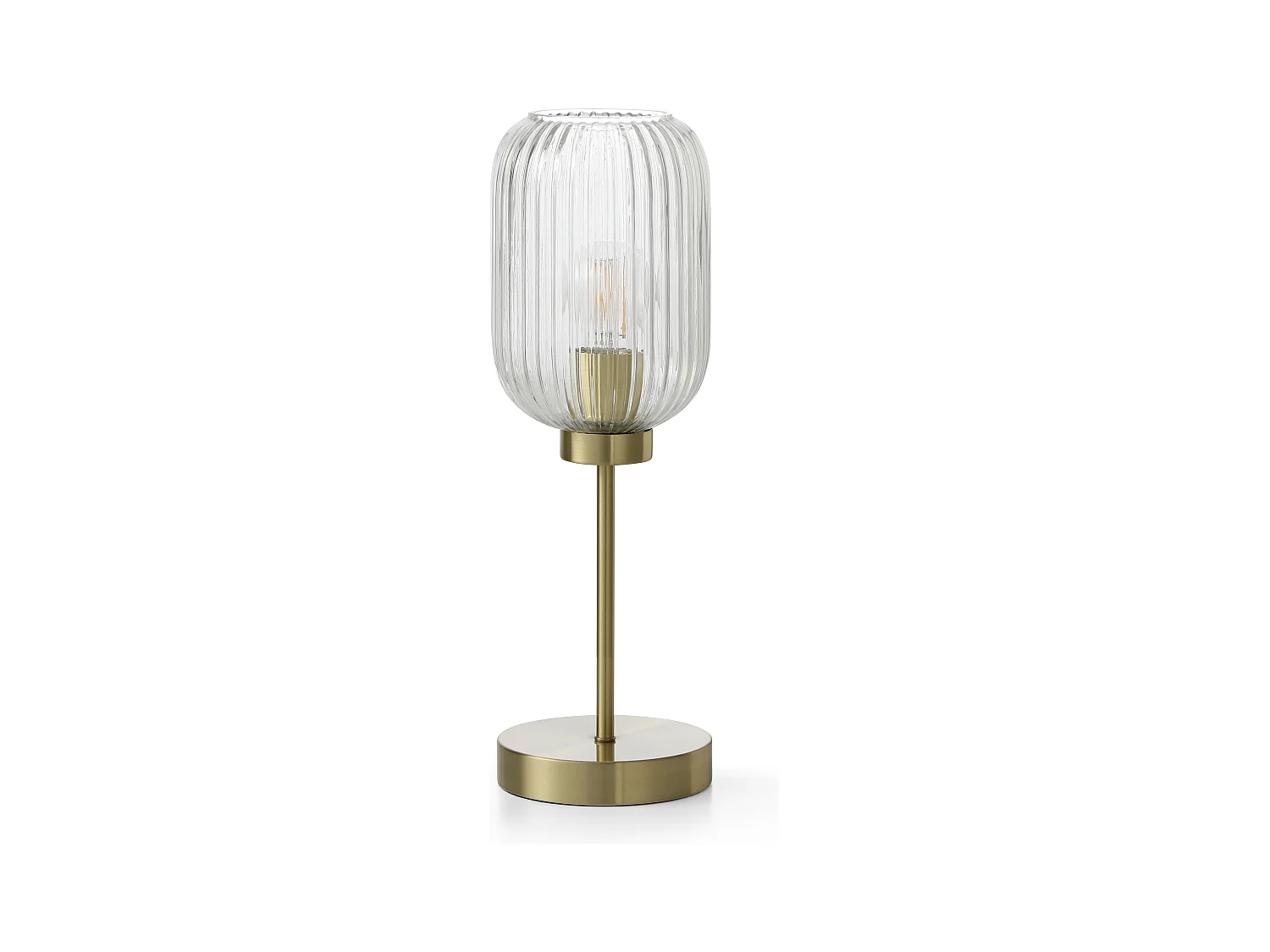 Lampa stołowa vintage z metalu i szkła - dł. 14 x szer. 14 x wys. 43,5 cm - Złoty - LOUXOR
