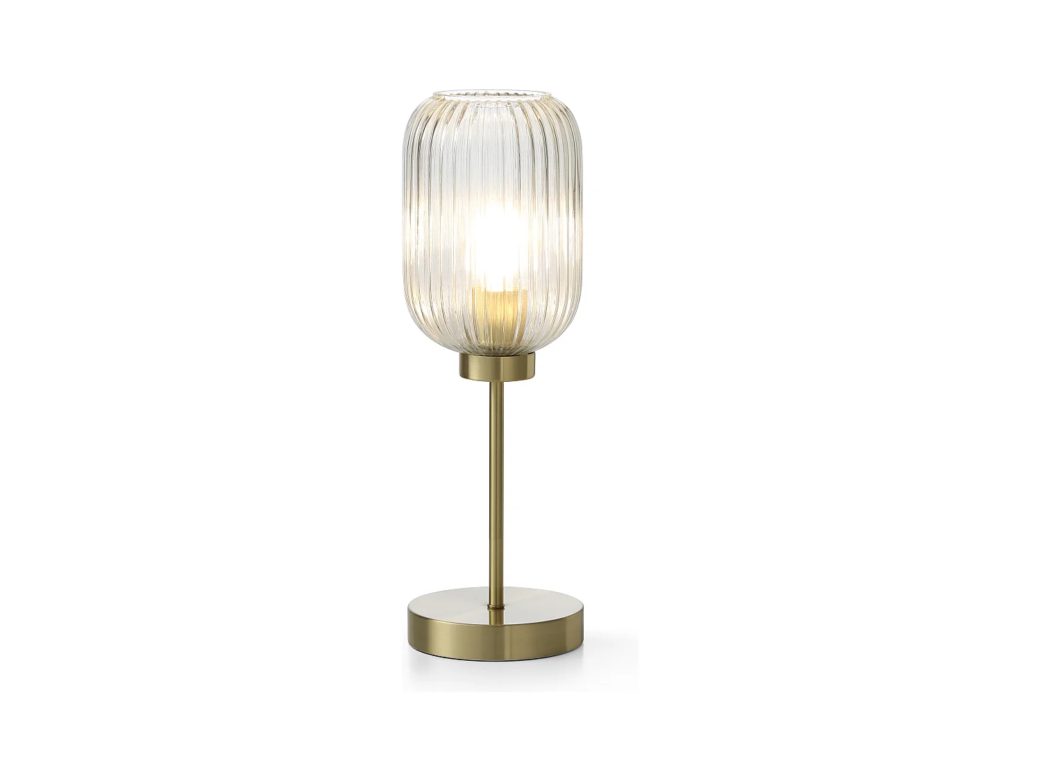 Lampa stołowa vintage z metalu i szkła - dł. 14 x szer. 14 x wys. 43,5 cm - Złoty - LOUXOR
