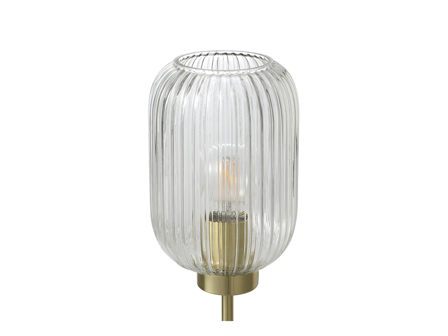 Lampa stołowa vintage z metalu i szkła - dł. 14 x szer. 14 x wys. 43,5 cm - Złoty - LOUXOR