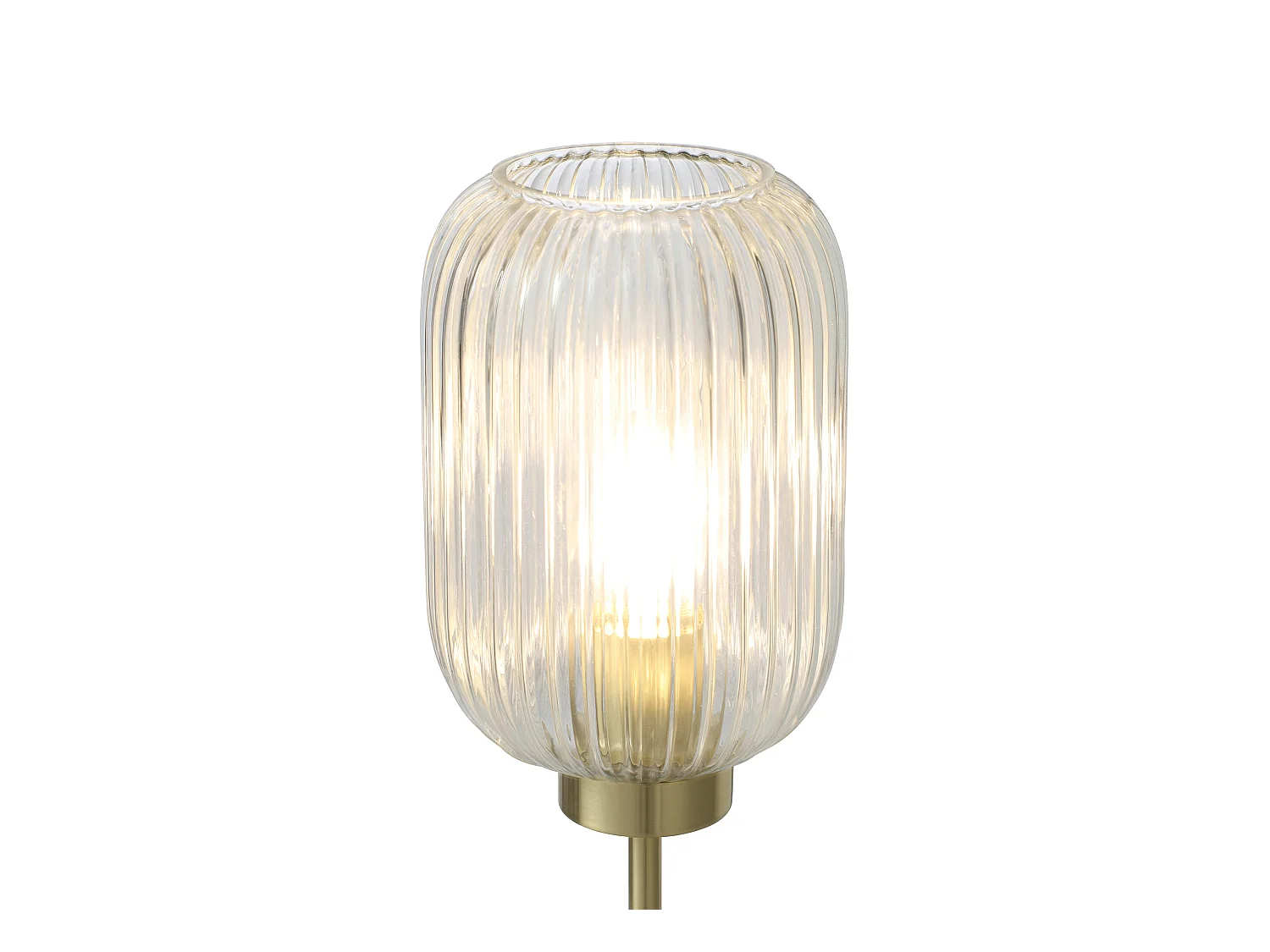 Lampa stołowa vintage z metalu i szkła - dł. 14 x szer. 14 x wys. 43,5 cm - Złoty - LOUXOR