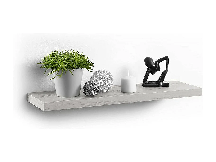 Étagère Murale Design "Flottante" 75cm Chêne Blanchi