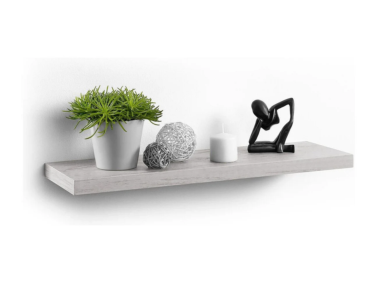 Étagère Murale Design "Flottante" 75cm Chêne Blanchi