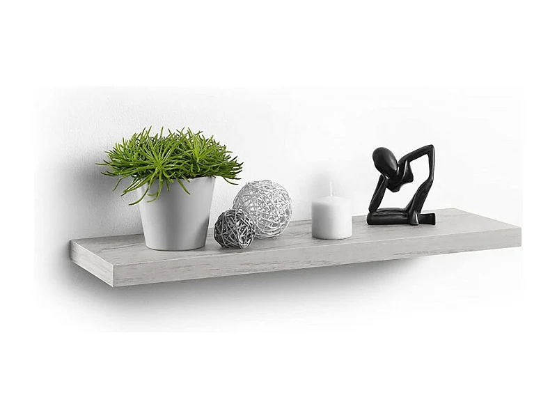 Étagère Murale Design "Flottante" 75cm Chêne Blanchi