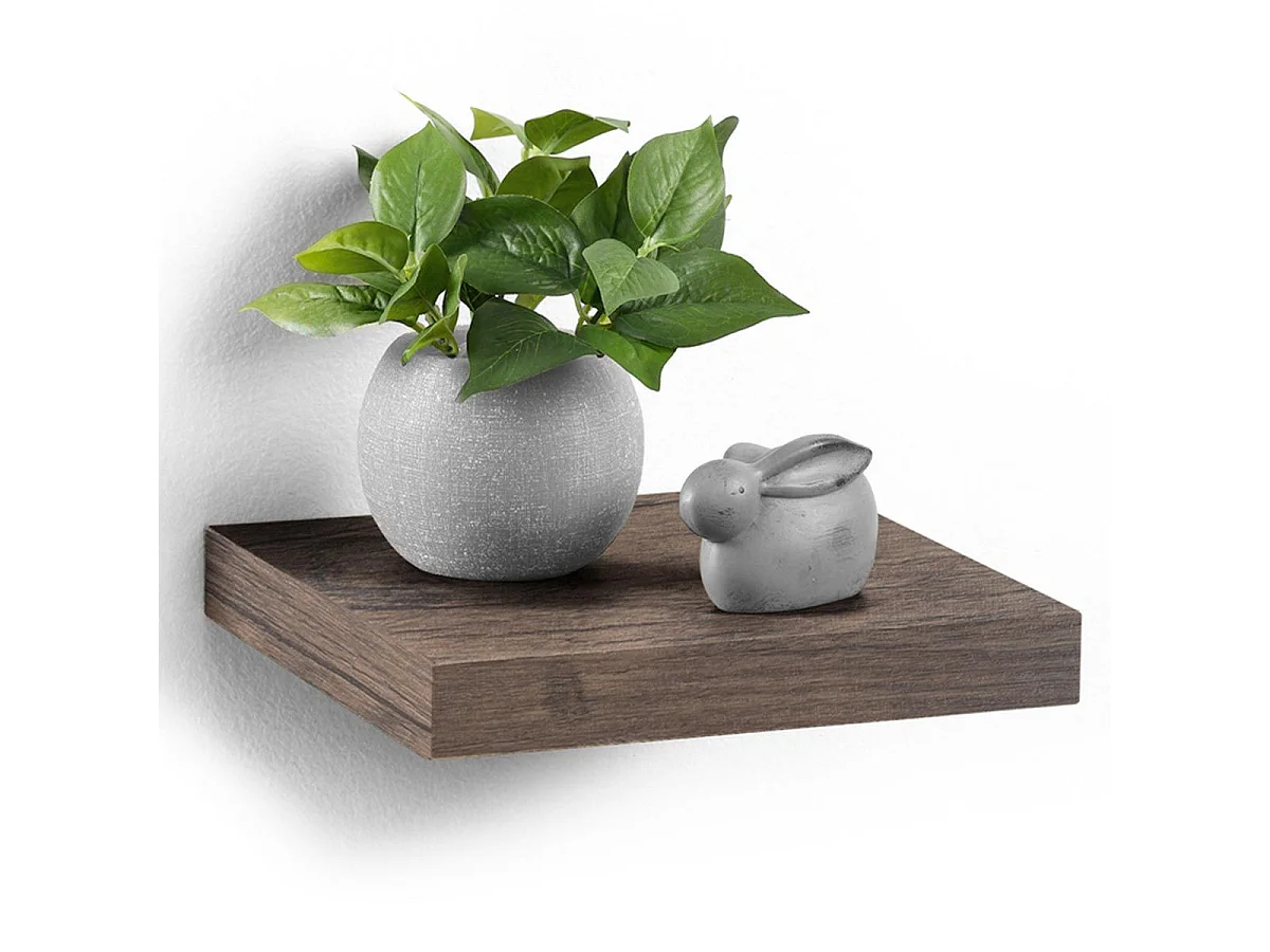 Étagère Murale Design "Flottante" 25cm Noyer