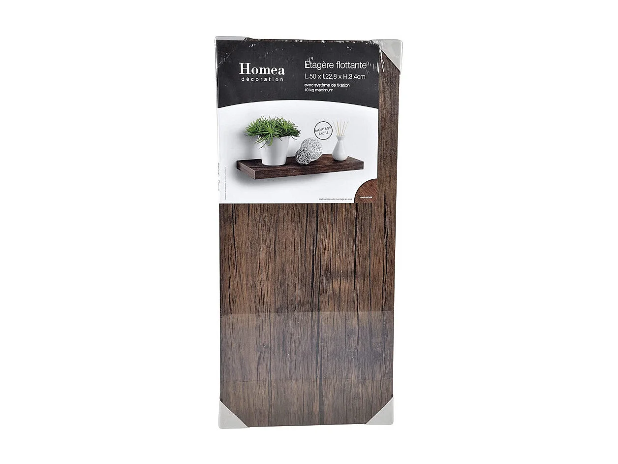 Étagère Murale Design "Flottante" 50cm Noyer