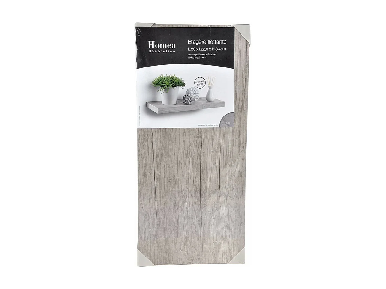 Étagère Murale Design "Flottante" 50cm Chêne Blanchi