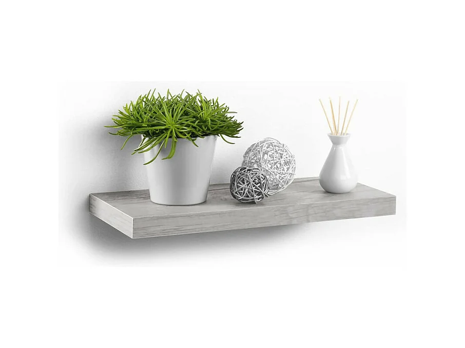 Étagère Murale Design "Flottante" 50cm Chêne Blanchi