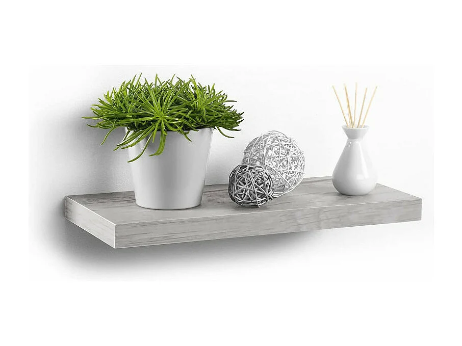 Étagère Murale Design "Flottante" 50cm Chêne Blanchi