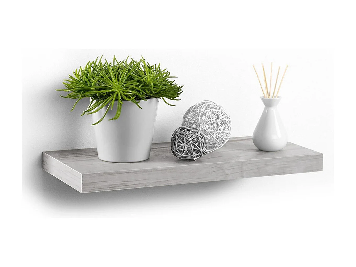 Étagère Murale Design "Flottante" 50cm Chêne Blanchi