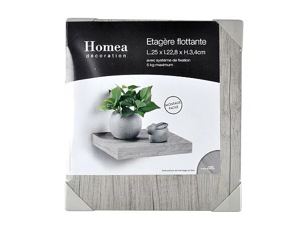 Étagère Murale Design "Flottante" 25cm Chêne Blanchi