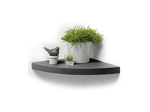 Étagère Murale d'Angle "Flottante" 25cm Anthracite