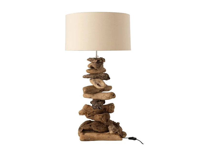 Lampe à Poser Design "Bois Flotté" 63cm Naturel