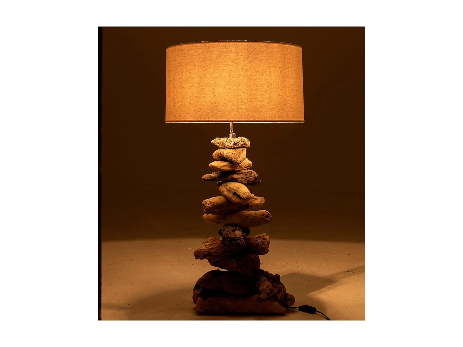 Lampe à Poser Design "Bois Flotté" 63cm Naturel