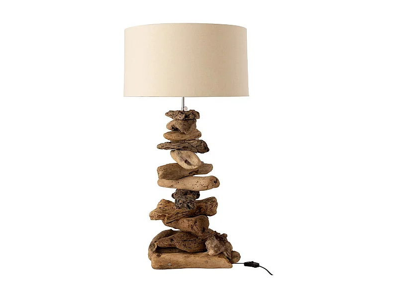 Lampe à Poser Design "Bois Flotté" 63cm Naturel