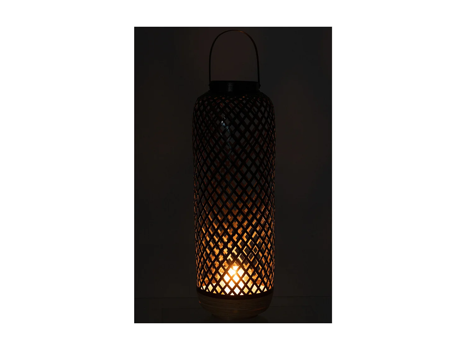 Lanterne Déco en Bambou "Evi" 60cm Noir