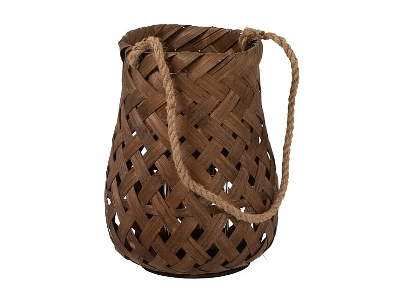 Lanterne Ronde en Bambou "Tresse" 30cm Marron