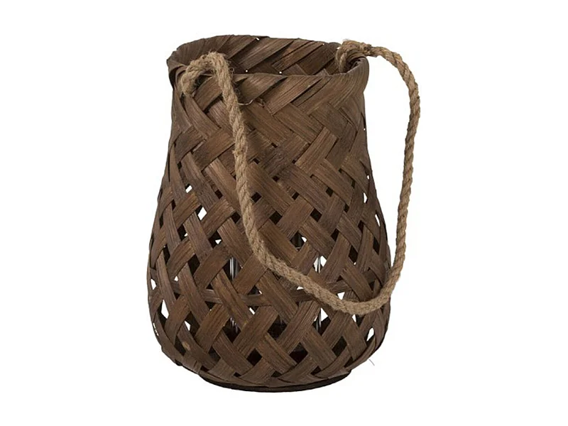Lanterne Ronde en Bambou "Tresse" 30cm Marron