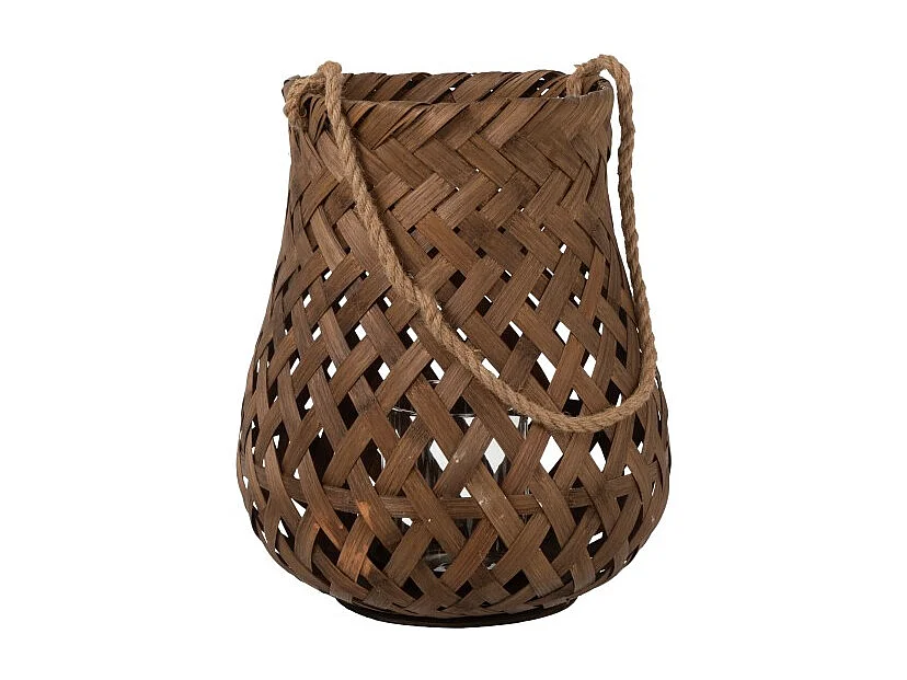 Lanterne Ronde en Bambou "Tresse" 41cm Marron