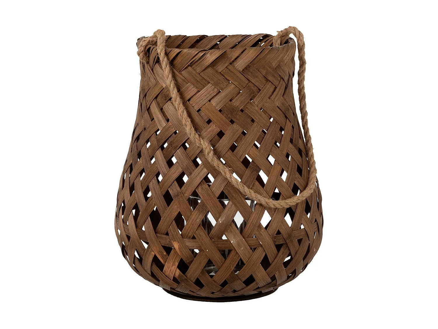 Lanterne Ronde en Bambou "Tresse" 41cm Marron