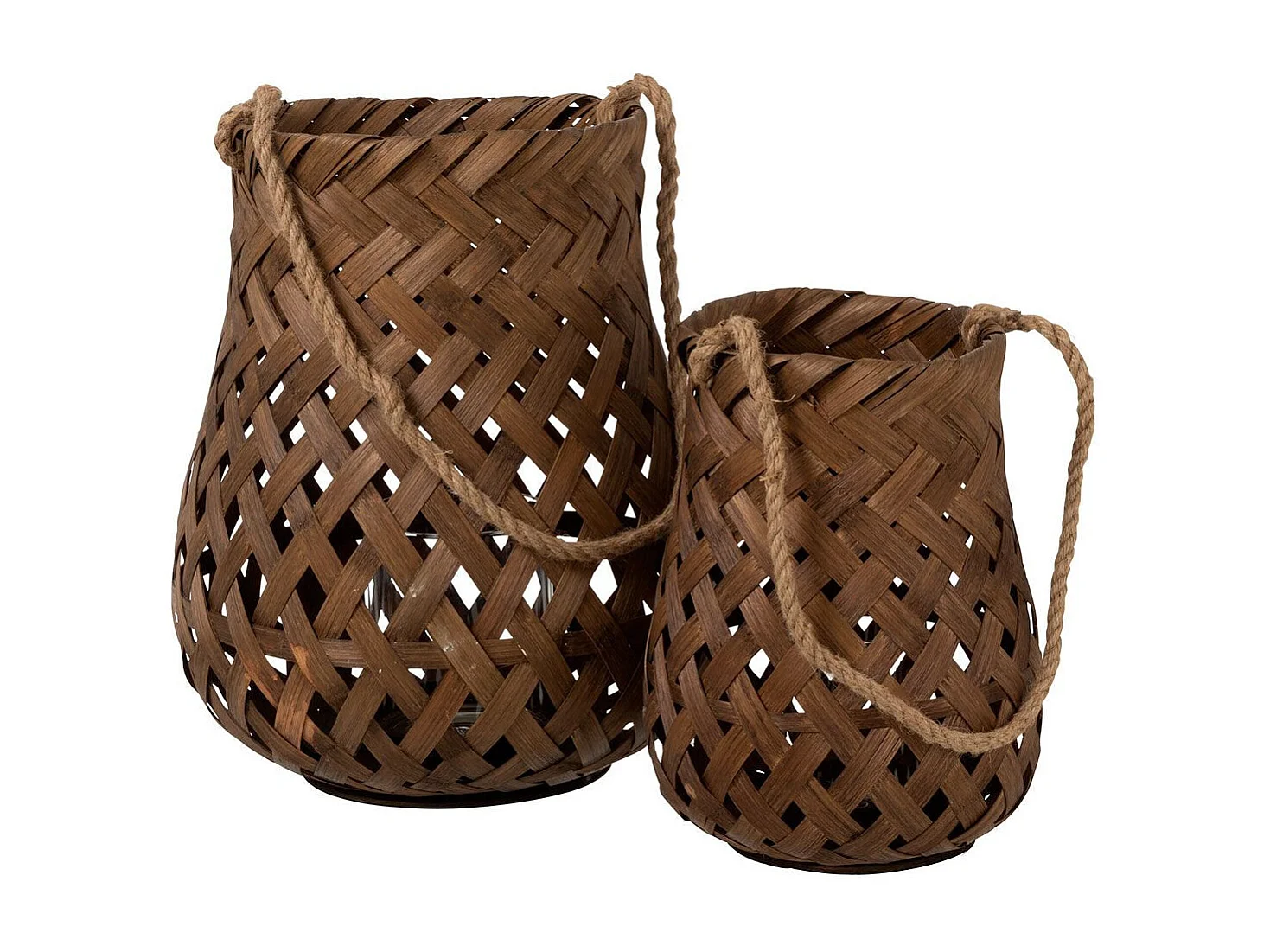 Lanterne Ronde en Bambou "Tresse" 41cm Marron