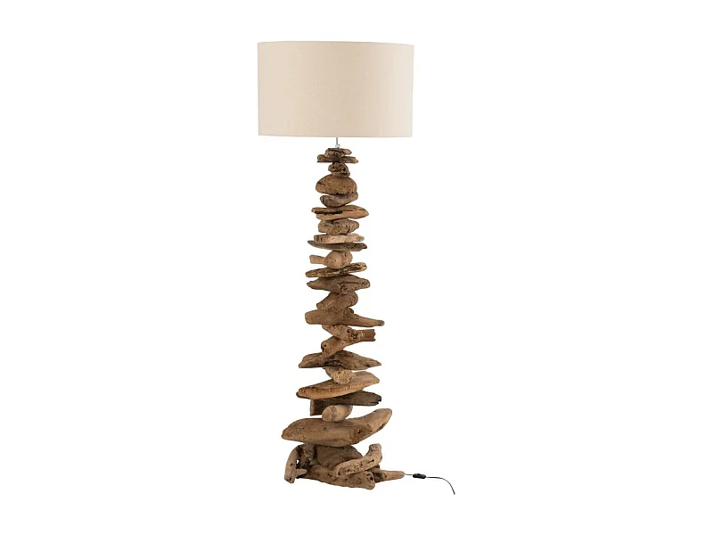 Lampadaire Design "Bois Flotté" 170cm Naturel