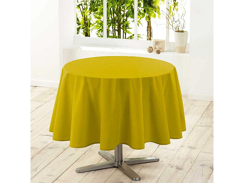 Nappe Ronde Antitache "Essentiel" 180cm Miel