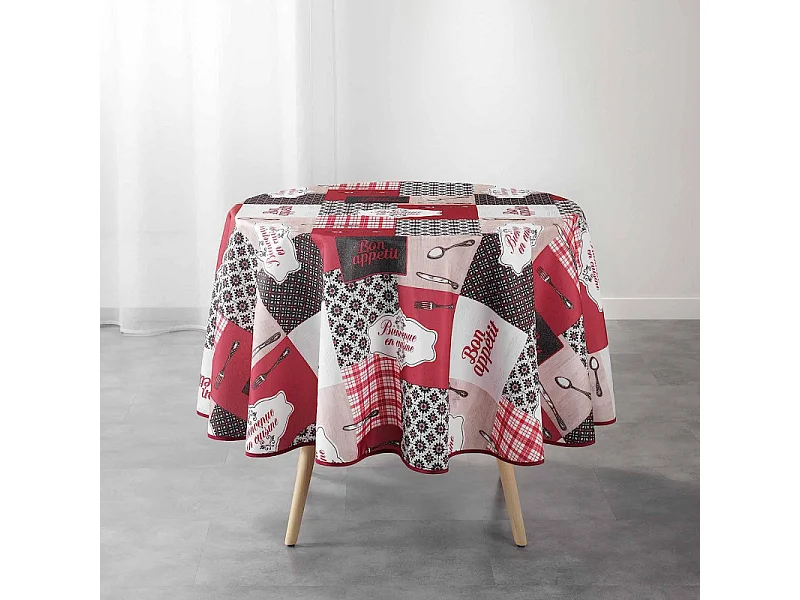 Nappe Ronde Imprimée "Brunch" 180cm Multicolore