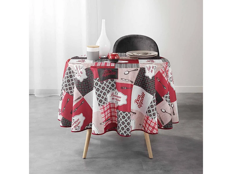 Nappe Ronde Imprimée "Brunch" 180cm Multicolore