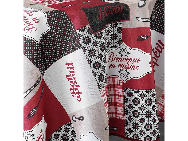 Nappe Ronde Imprimée "Brunch" 180cm Multicolore