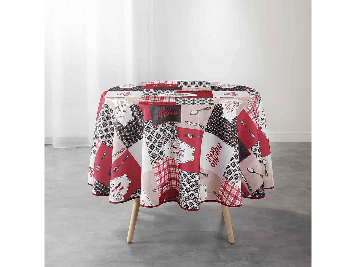 Nappe Ronde Imprimée "Brunch" 180cm Multicolore