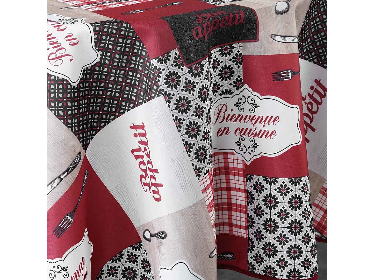 Nappe Ronde Imprimée "Brunch" 180cm Multicolore