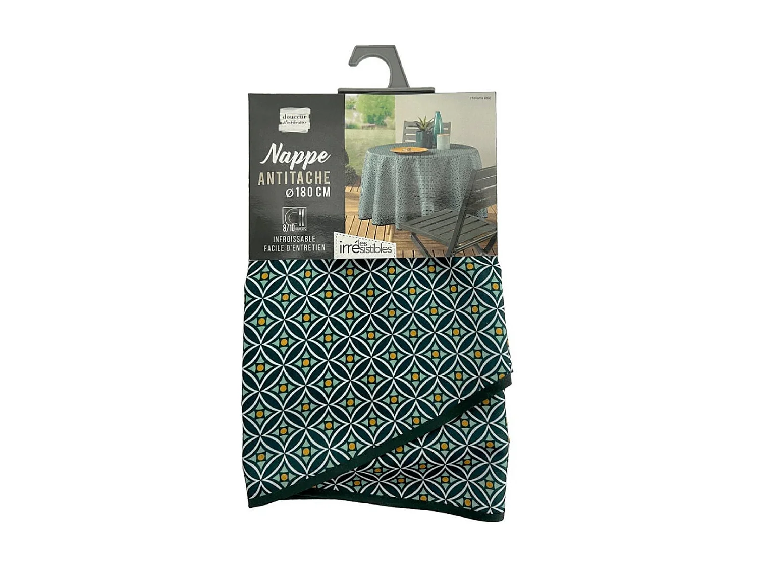 Nappe Ronde Antitache "Havana" 180cm Kaki