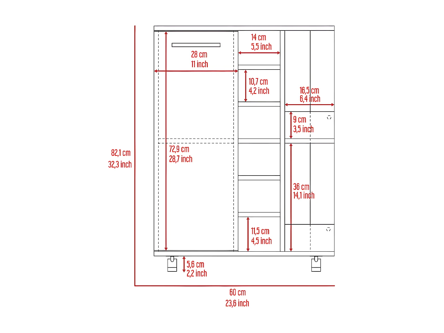 Set Payson, 45/82.1 Al cm X 80/60 An cm X 70/37.7 P cm, Nero