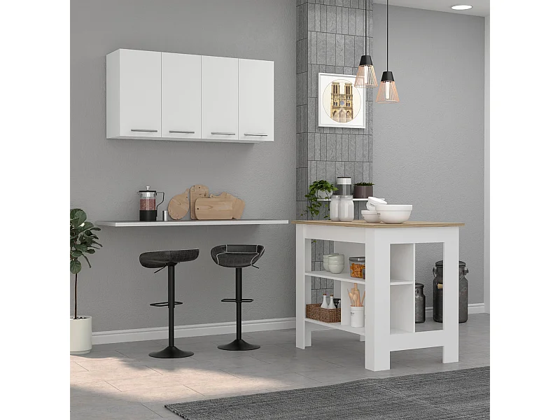 Conjunto Caledon, 35.4/60 cm Al X 103/120 An cm X 70/33.5 P cm, Branco / Duna