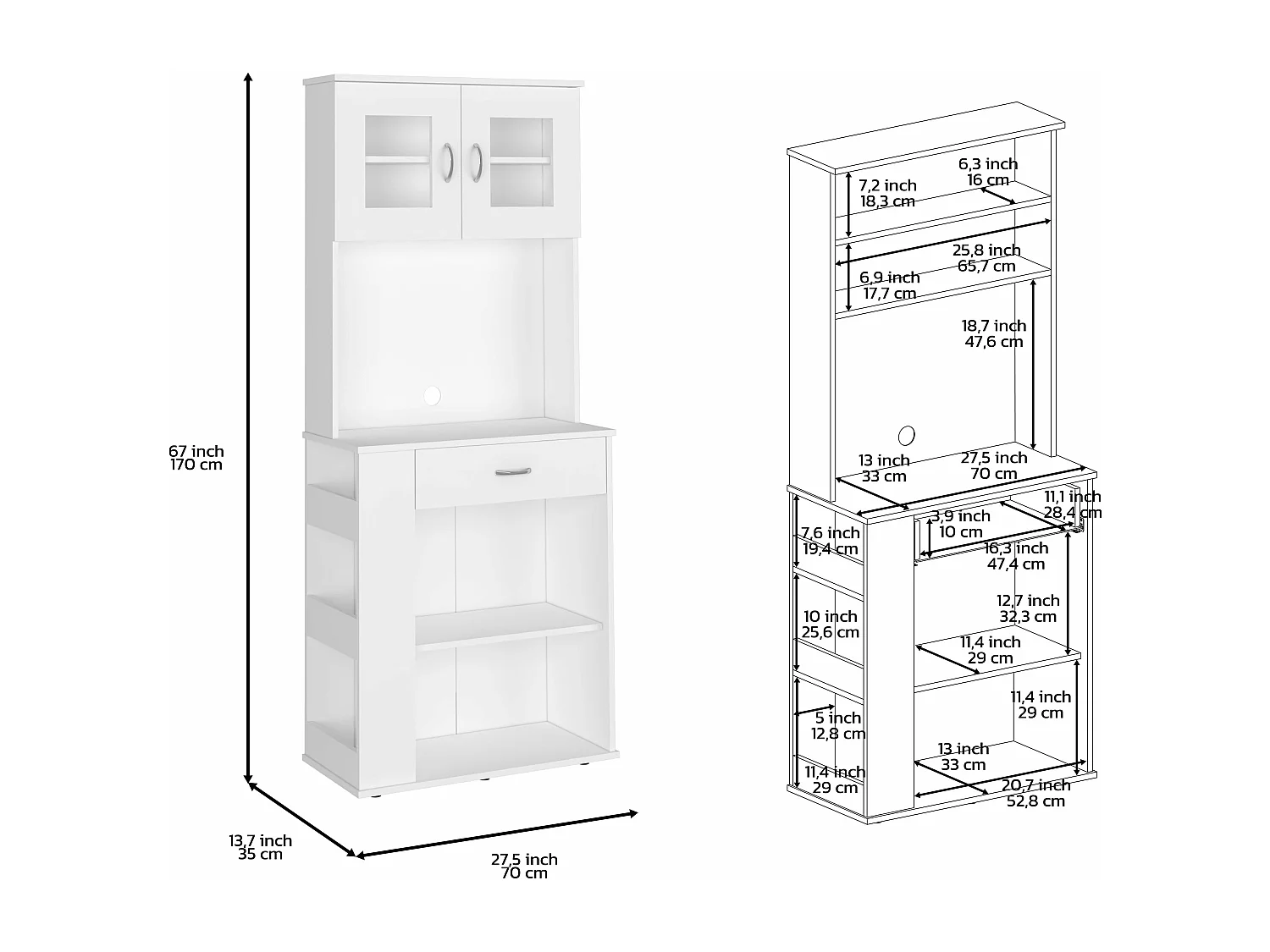 Étagère En Bois Coloris Marron Foncé - Longueur 67 X Profondeur 32 X Hauteur 100 Cm 86388785