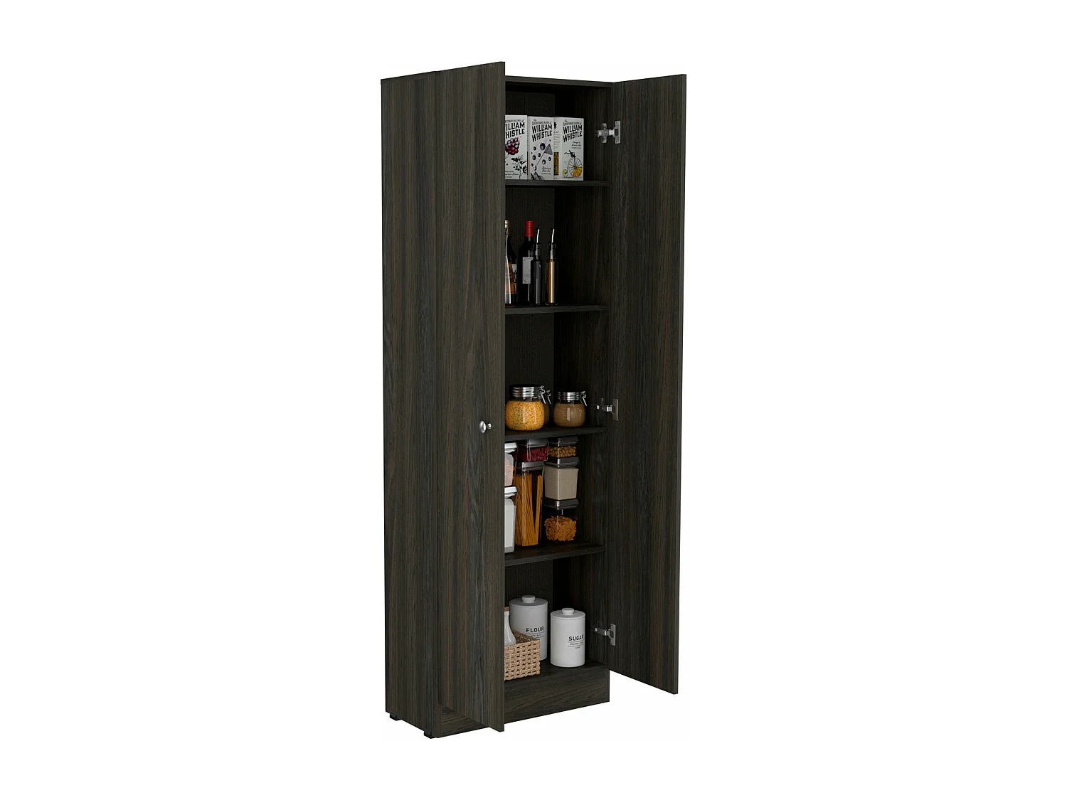 Armadio multifunzionale Z 60, con due ante e ripiani interni , 180.59 cm X 59.94 cm X 29.97 cm , Marrone