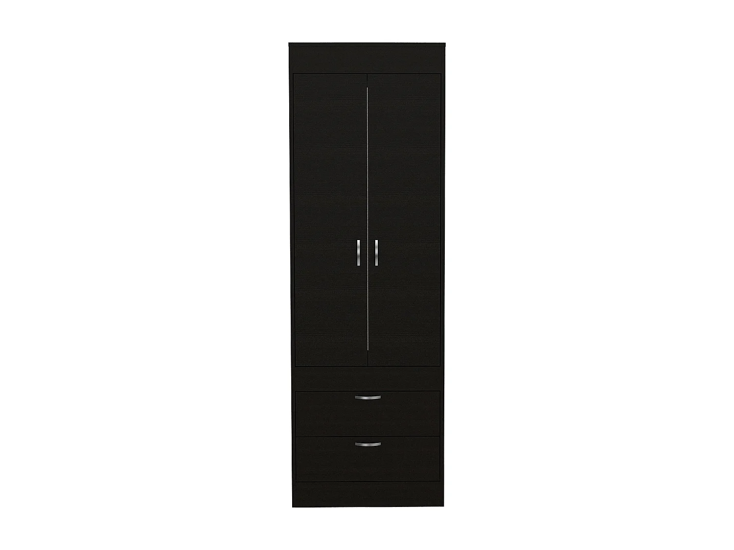 Armadio Lisboa, con 2 cassetti e appendiabiti , 178.81 cm X 59.18 cm X 48 cm , Nero