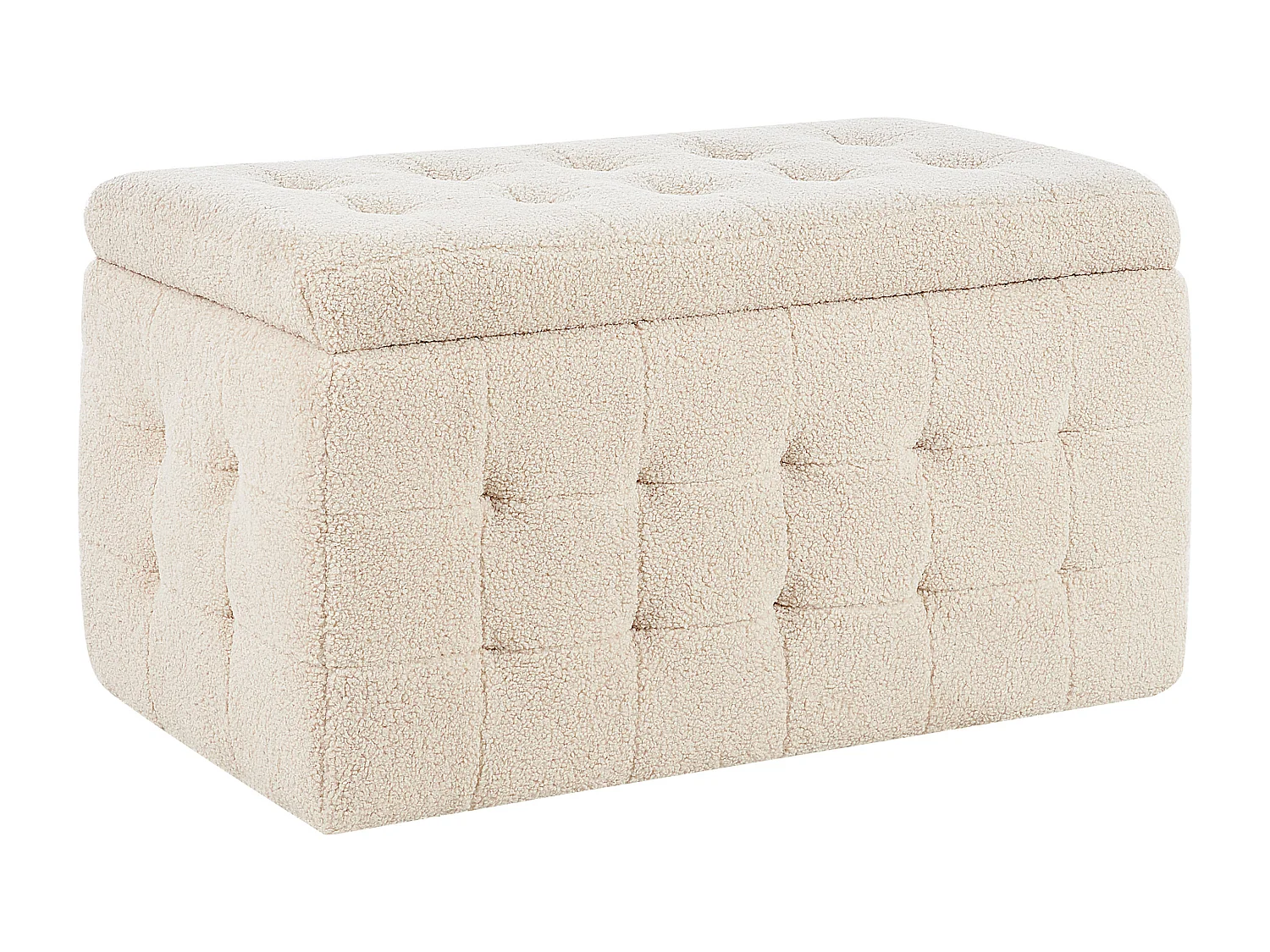 Repousa-pés com arrumação MICHIGAN Bouclé Creme