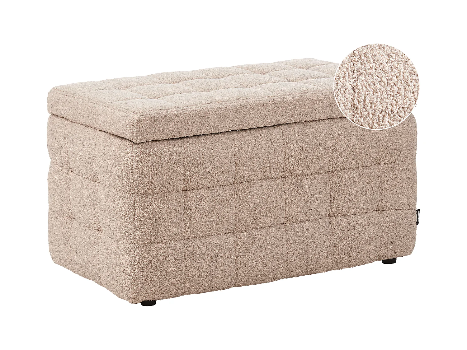 Aufbewahrungshocker MICHIGAN Bouclé Beige
