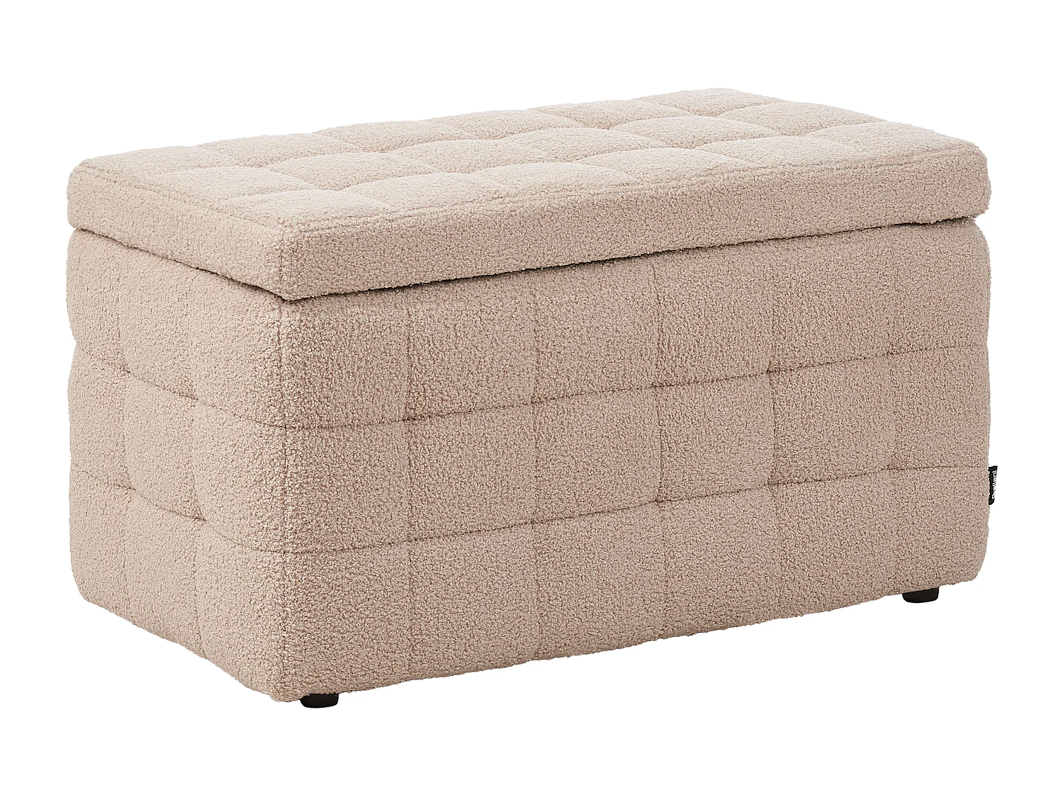 Repousa-pés com arrumação MICHIGAN Bouclé Creme