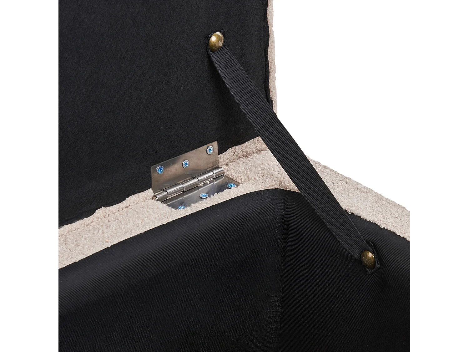 Repousa-pés com arrumação MICHIGAN Bouclé Creme