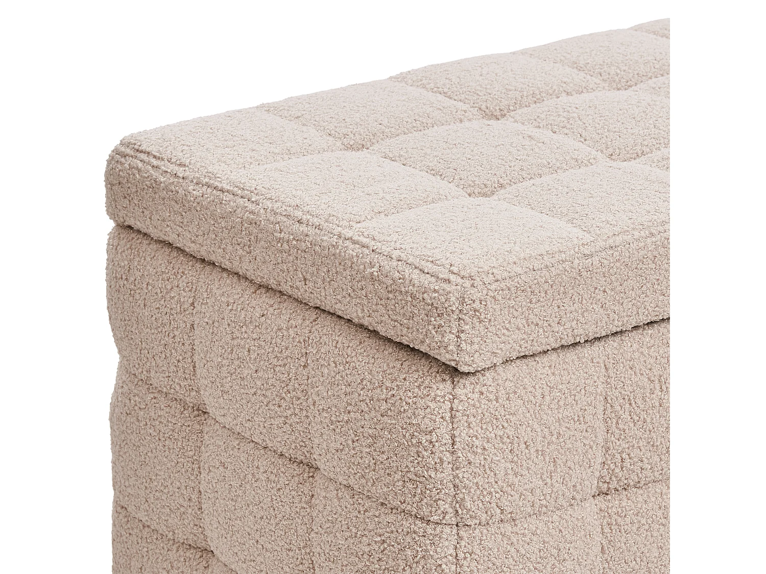 Repousa-pés com arrumação MICHIGAN Bouclé Creme