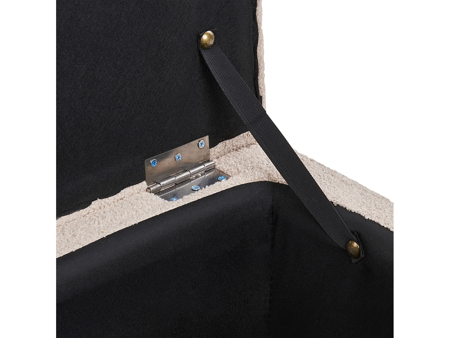 Aufbewahrungshocker MICHIGAN Bouclé Beige